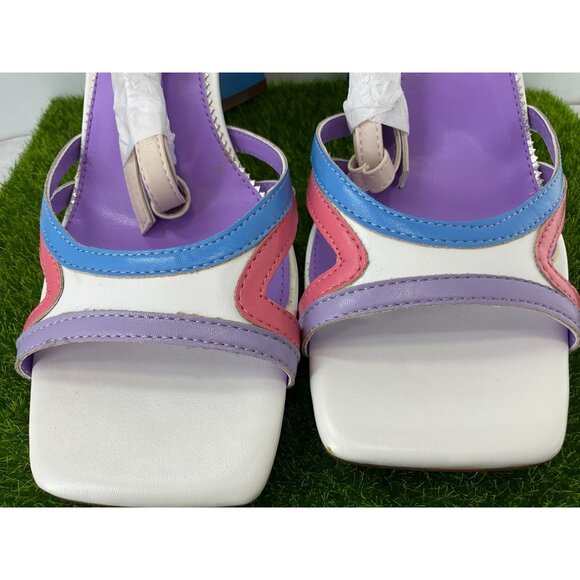 Vivianly Womens Multicolor Strappy Block Heel Sandals - Size 7.5 - Picture 6 of 11